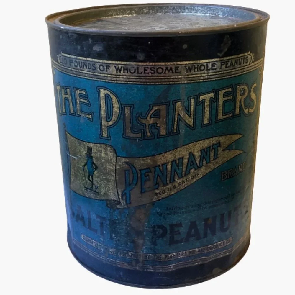 Planters Salted Peanuts Vintage Tin Can MR PEANUT